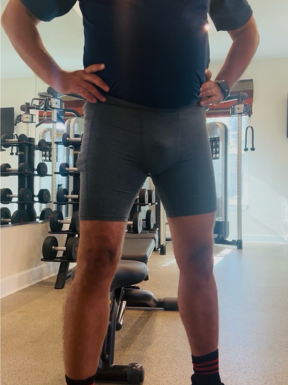 Men's Gray Compression Shorts * NELEUS Shorts with Pocket * NEW & IMPROVED - Picture 8 of 13
